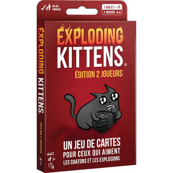 Illustration de Exploding Kittens : édition 2 joueurs.